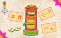 India kitsch style post box and letter