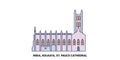 India, Kolkata, St. Paul's Cathedral travel landmark vector illustration Royalty Free Stock Photo