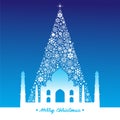 India landmark with Christmas tree