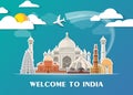 india Landmark Global Travel And Journey paper background. Vector Design Template.used for your advertisement, book, banner, temp Royalty Free Stock Photo