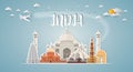 india Landmark Global Travel And Journey paper background. Vector Design Template.used for your advertisement, book, banner, temp Royalty Free Stock Photo