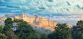 India landmarks - panorama with Amber fort. Jaipur city Royalty Free Stock Photo