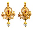 Indian temple jewelry style earrings, Lord Balaji Royalty Free Stock Photo