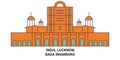 India, Lucknow, Bada Imambara travel landmark vector illustration