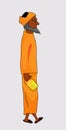 India man Brahmins in the orange dress vector illustration