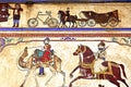 India, Mandawa: colourful frescoes Royalty Free Stock Photo