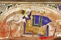 India, Mandawa: colourful frescoes Royalty Free Stock Photo