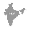 India map correct size white background vector Royalty Free Stock Photo