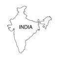 India map correct size white background vector Royalty Free Stock Photo