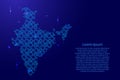 India map country abstract silhouette from blue space gears dri Royalty Free Stock Photo