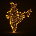 India map with glowing particles. Luminous background Royalty Free Stock Photo