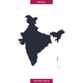 India Map. High detailed map vector in white background. Royalty Free Stock Photo