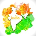 India Map for Indian Independence Day. Royalty Free Stock Photo