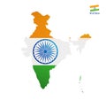 INDIA MAP WITH NATIONAL EMBLEM BACKGROUND FOR INDEPENDENCE DAY AND REPUBLIC DAY INDIA BACKGROUND Royalty Free Stock Photo