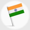 India map pin flag. 3D realistic vector illustration Royalty Free Stock Photo