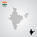 India map silhouette halftone style