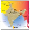 India map with states. Royalty Free Stock Photo