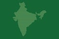 India map vector using green straight line pattern on dark background