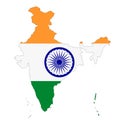 India map on white background with clipping path Royalty Free Stock Photo