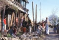 1977. India. Musicians singing and playing drums.