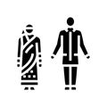 india national clothes glyph icon vector illustration