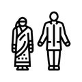 india national clothes line icon vector illustration
