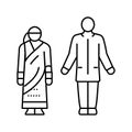 india national clothes line icon vector illustration
