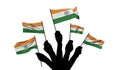 India national flag being waved. 3D Rendering