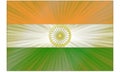 India, national flag of India. the golden Ashoka chakra that spreads with a glitter effect across the entire flag as a good omen.