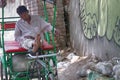 rickshaw resting after a hard day's work.