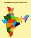 India new map 2020. new division in India. all new States in India with 3D view Royalty Free Stock Photo