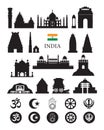 India Objects Icons Silhouette