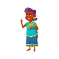 india old woman remember funny life story cartoon vector