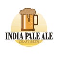 India Pale Ale Beer logo. Silhouette Drink. Round Vector Icon. Vintage Beverages Design.