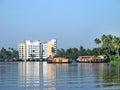 Houseboat in the backwaters of Kerala Royalty Free Stock Photo