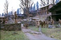 1977. India. Parade through the village. Malana. Royalty Free Stock Photo