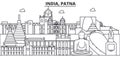 India, Patna architecture line skyline illustration. Linear vector cityscape with famous landmarks, city sights, design