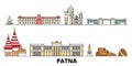 India, Patna flat landmarks vector illustration. India, Patna line city with famous travel sights, skyline, design.