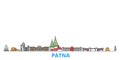 India, Patna line cityscape, flat vector. Travel city landmark, oultine illustration, line world icons