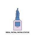 India, Patna, Patna Statue travel landmark vector illustration