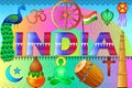 India patriotic background showing diverse Culture and Art