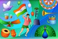 India patriotic background showing diverse Culture and Art