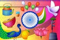 India patriotic background showing diverse Culture and Art