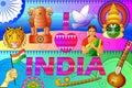 India patriotic background showing diverse Culture and Art