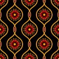India pattern ikat Ethnic textile tribal American African Asia fabric geometric motif mandalas native boho bohemian Royalty Free Stock Photo