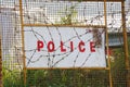 India Police Traffic Barricades on the side of the Road Royalty Free Stock Photo