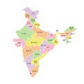 India political map. Low detailed