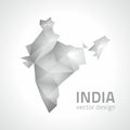 India polygonal triangle grey and silver vector map