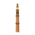 India qutub minar building symbol isolated