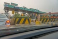 India- rajasthan- highway- 28 november 2019, some vehicle on toll booth